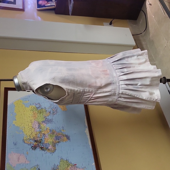 American jeans Sleeveless violet denim vintage dress with Metallic buttons - Picture 7 of 12